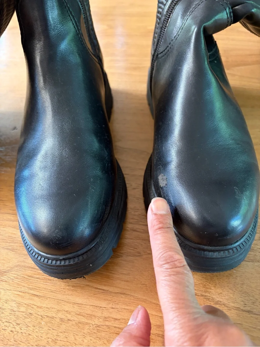 Women's Tamaris Black Knee-High Chunky Sole Boots size 38